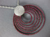 EXTRA LARGE 2.61CT DIAMOND & AAA RUBY 18KT WHITE GOLD MULTI CIRCULAR PENDANT