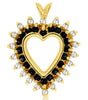 ESTATE .75CT DIAMOND & AAA SAPPHIRE 14KT WHITE GOLD 3D DOUBLE HEART LOVE PENDANT