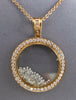 ESTATE LARGE 1.06CT DIAMOND 18KT ROSE GOLD 3D CIRCLE OF LIFE FLOATING PENDANT