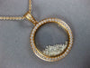 ESTATE LARGE 1.06CT DIAMOND 18KT ROSE GOLD 3D CIRCLE OF LIFE FLOATING PENDANT