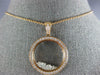 ESTATE LARGE 1.06CT DIAMOND 18KT ROSE GOLD 3D CIRCLE OF LIFE FLOATING PENDANT