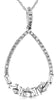 ESTATE .39CT DIAMOND 14KT WHITE GOLD ROUND & BAGUETTE TEAR DROP FLOATING PENDANT