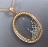 ESTATE LARGE 1.07CT DIAMOND 18KT ROSE GOLD 3D OVAL FLOATING PENDANT