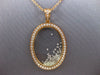 ESTATE LARGE 1.07CT DIAMOND 18KT ROSE GOLD 3D OVAL FLOATING PENDANT