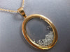 ESTATE LARGE 1.07CT DIAMOND 18KT ROSE GOLD 3D OVAL FLOATING PENDANT