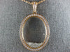 ESTATE LARGE 1.07CT DIAMOND 18KT ROSE GOLD 3D OVAL FLOATING PENDANT