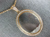ESTATE LARGE 1.07CT DIAMOND 18KT ROSE GOLD 3D OVAL FLOATING PENDANT
