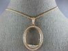 ESTATE LARGE 1.07CT DIAMOND 18KT ROSE GOLD 3D OVAL FLOATING PENDANT