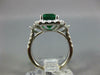 GIA LARGE 4.29CT DIAMOND & AAA EMERALD 18KT WHITE GOLD 3D HALO ENGAGEMENT RING