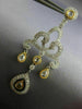 ESTATE LARGE 3.25CT WHITE & FANCY YELLOW DIAMOND 18KT TWO TONE GOLD 3D EARRINGS