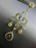 ESTATE LARGE 3.25CT WHITE & FANCY YELLOW DIAMOND 18KT TWO TONE GOLD 3D EARRINGS