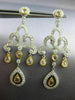 ESTATE LARGE 3.25CT WHITE & FANCY YELLOW DIAMOND 18KT TWO TONE GOLD 3D EARRINGS