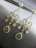 ESTATE LARGE 3.25CT WHITE & FANCY YELLOW DIAMOND 18KT TWO TONE GOLD 3D EARRINGS