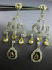 ESTATE LARGE 3.25CT WHITE & FANCY YELLOW DIAMOND 18KT TWO TONE GOLD 3D EARRINGS