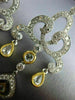 ESTATE LARGE 3.25CT WHITE & FANCY YELLOW DIAMOND 18KT TWO TONE GOLD 3D EARRINGS