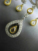 ESTATE LARGE 3.25CT WHITE & FANCY YELLOW DIAMOND 18KT TWO TONE GOLD 3D EARRINGS