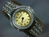 LONG GENEVE 3.0CT DIAMOND 14KT WHITE GOLD ROUND GOLD FACE CLASSIC WATCH #22282