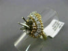 ESTATE LARGE 1.25CT DIAMOND 14KT TWO TONE GOLD 3D HEART SHAPE SEMI MOUNT RING