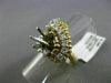 ESTATE LARGE 1.25CT DIAMOND 14KT TWO TONE GOLD 3D HEART SHAPE SEMI MOUNT RING