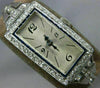 ANTIQUE 1.42CT OLD MINE DIAMOND & AAA SAPPHIRE PLATINUM 3D ART DECO WATCH #21967
