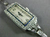 ANTIQUE 1.42CT OLD MINE DIAMOND & AAA SAPPHIRE PLATINUM 3D ART DECO WATCH #21967