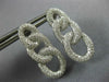 LARGE 1.32CT DIAMOND 18K WHITE GOLD 3D MULTI ROW LOVE KNOT OVAL HANGING EARRINGS