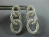 LARGE 1.32CT DIAMOND 18K WHITE GOLD 3D MULTI ROW LOVE KNOT OVAL HANGING EARRINGS