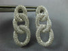 LARGE 1.32CT DIAMOND 18K WHITE GOLD 3D MULTI ROW LOVE KNOT OVAL HANGING EARRINGS