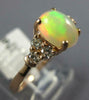 ESTATE 1.22CT DIAMOND & AAA OPAL 14KT ROSE GOLD 3D OVAL & ROUND CLASSIC FUN RING