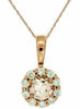 ESTATE .80CT DIAMOND & AAA MORGANITE 14KT ROSE GOLD 3D ROUND FLOWER HALO PENDANT