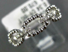 ESTATE .08CT DIAMOND 14KT WHITE GOLD OVAL LINK DESIGN WEDDING ANNIVERSARY RING