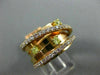 ESTATE WIDE .65CT PINK & FANCY YELLOW DIAMOND 18KT ROSE GOLD MULTI ROW LOVE RING