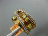 ESTATE WIDE .65CT PINK & FANCY YELLOW DIAMOND 18KT ROSE GOLD MULTI ROW LOVE RING