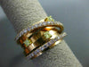 ESTATE WIDE .65CT PINK & FANCY YELLOW DIAMOND 18KT ROSE GOLD MULTI ROW LOVE RING
