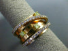 ESTATE WIDE .65CT PINK & FANCY YELLOW DIAMOND 18KT ROSE GOLD MULTI ROW LOVE RING
