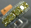 ESTATE WIDE 2.86CT WHITE & FANCY YELLOW DIAMOND 18K 2 TONE GOLD ANNIVERSARY RING