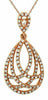 ESTATE .30CT DIAMOND 14KT ROSE GOLD 3D MULTI ROW CRISS CROSS TEAR DROP PENDANT
