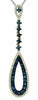 ESTATE .69CT DIAMOND & AAA SAPPHIRE 14KT WHITE GOLD ELONGATED TEAR DROP PENDANT
