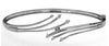 ESTATE WIDE .25CT DIAMOND 14KT WHITE GOLD 3D 7 STONE CRISS CROSS BANGLE BRACELET