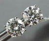 GIA CERTIFIED 2.01CT DIAMOND 18KT WHITE GOLD 3D CLASSIC ROUND STUD EARRINGS