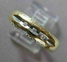 ESTATE .06CT DIAMOND 14K WHITE & YELLOW GOLD 3 STONE ANNIVERSARY RING #17310
