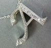 ESTATE .12CT DIAMOND 14KT WHITE GOLD 3D CLASSIC A SCRIPT INITIAL PENDANT