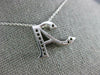 ESTATE .12CT DIAMOND 14KT WHITE GOLD 3D CLASSIC A SCRIPT INITIAL PENDANT