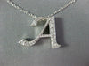 ESTATE .12CT DIAMOND 14KT WHITE GOLD 3D CLASSIC A SCRIPT INITIAL PENDANT