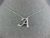 ESTATE .12CT DIAMOND 14KT WHITE GOLD 3D CLASSIC A SCRIPT INITIAL PENDANT