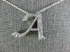 ESTATE .12CT DIAMOND 14KT WHITE GOLD 3D CLASSIC A SCRIPT INITIAL PENDANT
