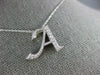 ESTATE .12CT DIAMOND 14KT WHITE GOLD 3D CLASSIC A SCRIPT INITIAL PENDANT