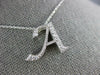 ESTATE .12CT DIAMOND 14KT WHITE GOLD 3D CLASSIC A SCRIPT INITIAL PENDANT