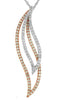 ESTATE .55CT DIAMOND 14KT WHITE & ROSE GOLD 3D DOUBLE LEAF FLOATING LOVE PENDANT