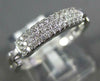 ESTATE .19CT DIAMOND 18KT WHITE GOLD 3D RECTANGULAR 3 ROW PAVE ANNIVERSARY RING